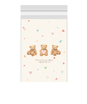 【バレンタイン】　包む　ノリ付クリアBAG　テディベア100　VV005　10枚入