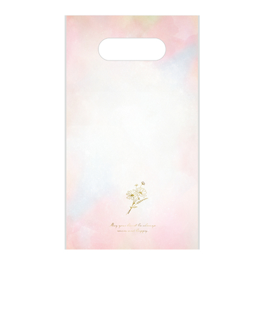 【バレンタイン】　包む　小判抜きビニールBAG　底マチ付き　VV016　ブーケ　10枚入