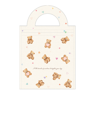 【バレンタイン】　包む　ハンディージップバッグ　テディベア150　VV011　5枚入