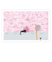 アクティブコーポレーション　春・たびねこポストカード　PPA－258h　桜の樹の下で