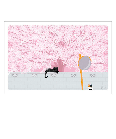 アクティブコーポレーション　春・たびねこポストカード　PPA－258h　桜の樹の下で