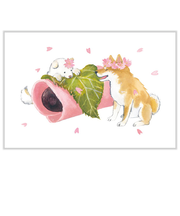 アクティブコーポレーション　春・しばいぬと春ポストカード　PPA－252h　桜もち