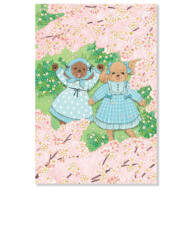 アクティブコーポレーション　春・茜ことこポストカード　PPA－268h　プードルと桜