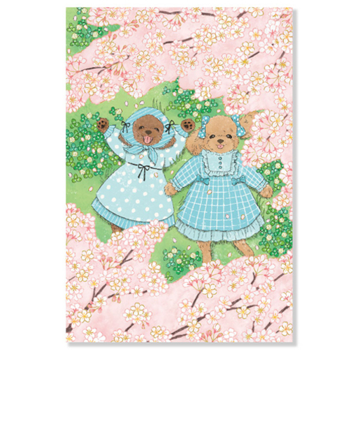 アクティブコーポレーション　春・茜ことこポストカード　PPA－268h　プードルと桜