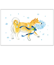 アクティブコーポレーション　春・しばいぬと春の花ポストカード　PPA－275h　ネモフィラ