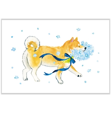 アクティブコーポレーション　春・しばいぬと春の花ポストカード　PPA－275h　ネモフィラ