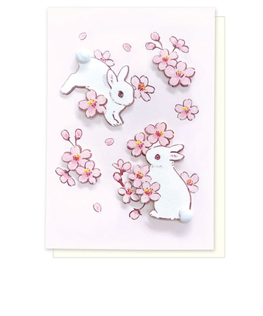 アクティブコーポレーション　春・森山しなこグリーティングカード　GV－269h　桜ハンドメイド