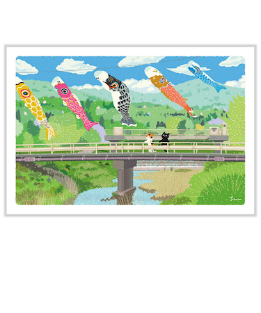 アクティブコーポレーション　春・たびねこポストカード　PPA－262h　空の魚