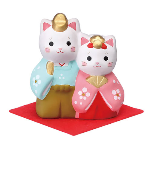 薬師窯　錦彩睦ねこ雛　2650