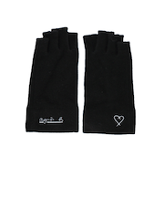 アニエスベー（agnes　b.）　ハート指手袋　4131AB348　ブラック