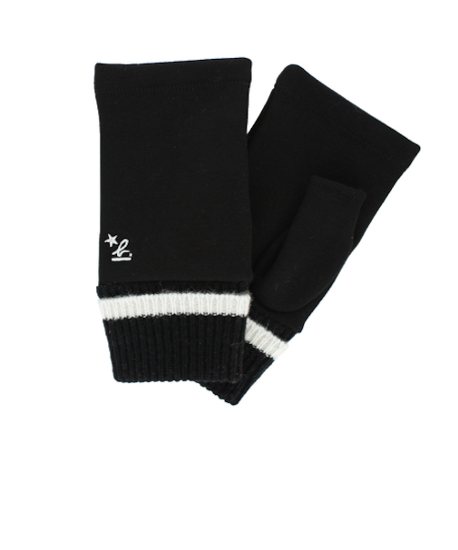 アニエスベー（agnes　b.）　裏起毛指手袋　5132AB366　ブラック