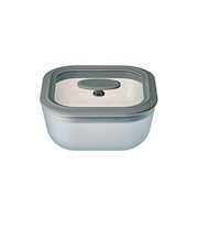 エバークック（evercook）　ガラス製電子レンジ調理器具　スクエア型　M　EGMWSM　クリア