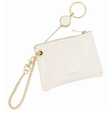 ノフェス（nofes）　リール付キー＆パスポーチ　ベルホワイト