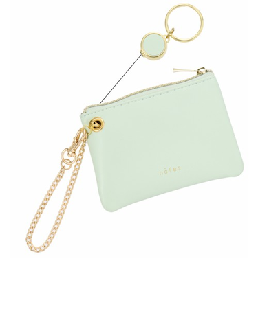 ノフェス（nofes）　リール付キー＆パスポーチ　アイスグリーン