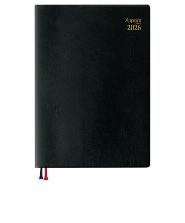 【2026年3月始まり】　ダイゴー　アポイント　ベーシックシリーズ　デスク　A5　ウィークリーレフト　E1104　ブラック　月曜始まり