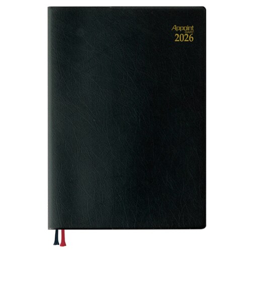 【2026年3月始まり】　ダイゴー　アポイント　ベーシックシリーズ　デスク　A5　ウィークリーレフト　E1104　ブラック　月曜始まり