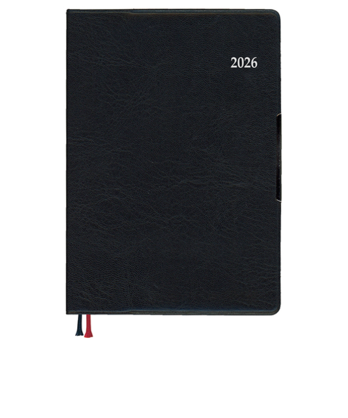 【2026年3月始まり】　ダイゴー　アポイント　ライトシリーズ　A6　ウィークリーレフト　E8827　ブラック　月曜始まり