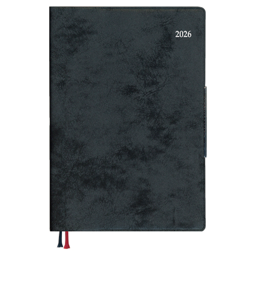 【2026年3月始まり】　ダイゴー　アポイント　ライトシリーズ　デスク　B6　ウィークリーレフト　E8837　ブラック　月曜始まり