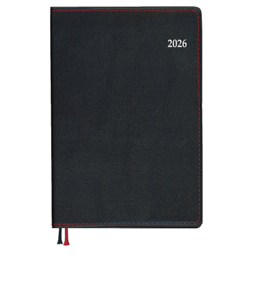 【2026年3月始まり】　ダイゴー　アポイント　ライトシリーズ　A6　ウィークリーバーチカル　E8826　ブラック　月曜始まり