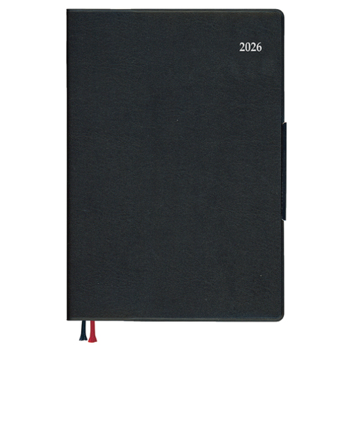 【2026年3月始まり】　ダイゴー　アポイント　ライトシリーズ　デスク　B6　ウィークリーレフト　E8836　ブラック　月曜始まり