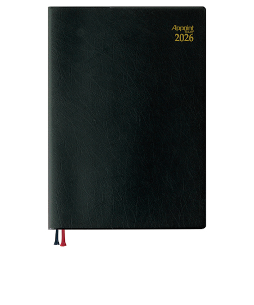 【2026年3月始まり】　ダイゴー　アポイント　ベーシックシリーズ　デスク　B5　ウィークリーレフト　E1107　ブラック　月曜始まり