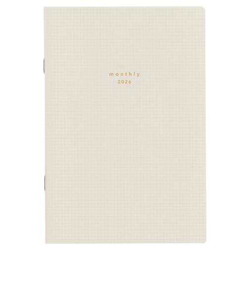 【2026年3月始まり】　ダイゴー　isshoni._B6　マンスリーブロック　E9927　ホワイト　月曜始まり