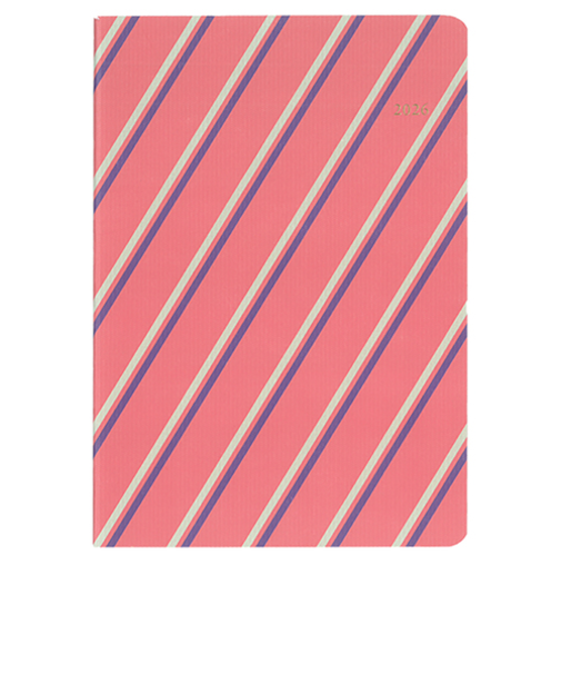 【2026年3月始まり】　ダイゴー　MILL　ストライプ　B6　マンスリーブロック　E9622　ピンク　月曜始まり