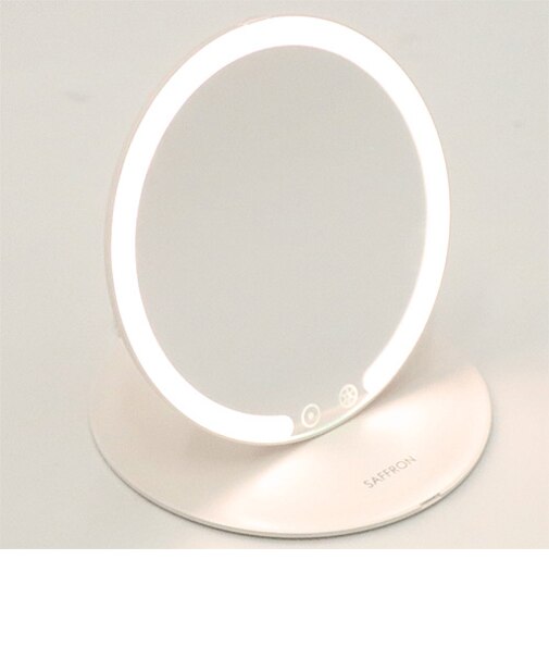 【お買い得】　サフラン（SAFFRON）　折りたたみLEDミラー　丸形　HDLー7516