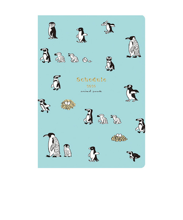 【2026年2月始まり】　リュリュ（RYU-RYU）　スケジュール帳　アニマルパレード　B6　マンスリーブロック　SDNS2603　ペンギン　月曜始まり