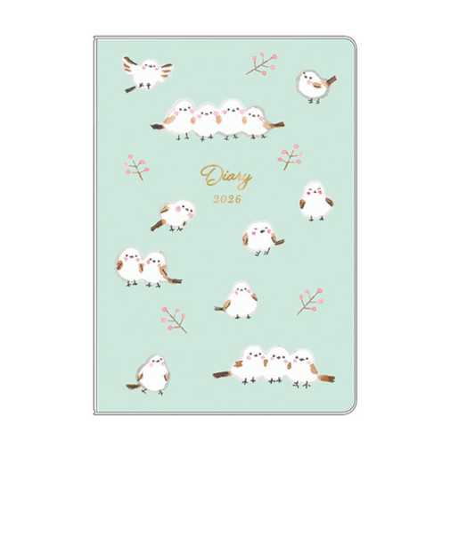 【2026年2月始まり】　リュリュ（RYU-RYU）　スケジュール帳　A6　マンスリーブロック　SDK2606　シマエナガ　日曜始まり