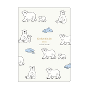 【2026年2月始まり】　リュリュ（RYU-RYU）　スケジュール帳　アニマルパレード　B6　マンスリーブロック　SDNS2601　シロクマ　月曜始まり