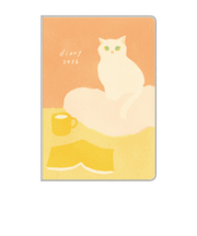 【2026年2月始まり】　リュリュ（RYU-RYU）　スケジュール帳　A6　マンスリーブロック　SDK2608　ねこ・クッション横取り　日曜始まり