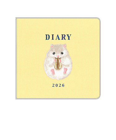 【2026年2月始まり】　リュリュ（RYU-RYU）　ミニサイズスケジュール帳　定形外　マンスリーブロック　SDQ2606　ハムスター　日曜始まり