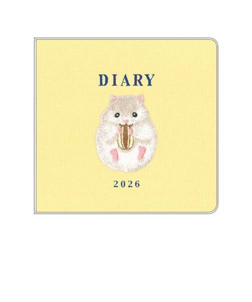 【2026年2月始まり】　リュリュ（RYU-RYU）　ミニサイズスケジュール帳　定形外　マンスリーブロック　SDQ2606　ハムスター　日曜始まり
