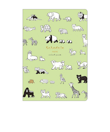 【2026年2月始まり】　リュリュ（RYU-RYU）　スケジュール帳　アニマルパレード　B6　マンスリーブロック　SDNS2605　オールアニマル　月曜始まり