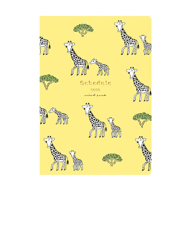 【2026年2月始まり】　リュリュ（RYU-RYU）　スケジュール帳　アニマルパレード　B6　マンスリーブロック　SDNS2602　キリン　月曜始まり