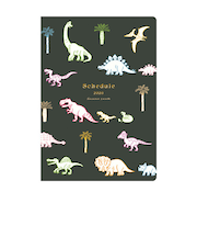 【2026年2月始まり】 リュリュ(RYU-RYU) スケジュール帳 アニマルパレード B6 マンスリーブロック SDNS2606 ダイナソー 月曜始まり