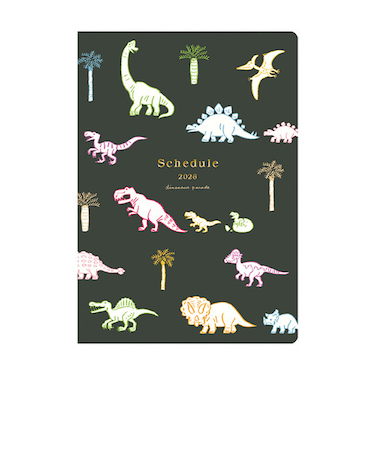 【2026年2月始まり】　リュリュ（RYU-RYU）　スケジュール帳　アニマルパレード　B6　マンスリーブロック　SDNS2606　ダイナソー　月曜始まり