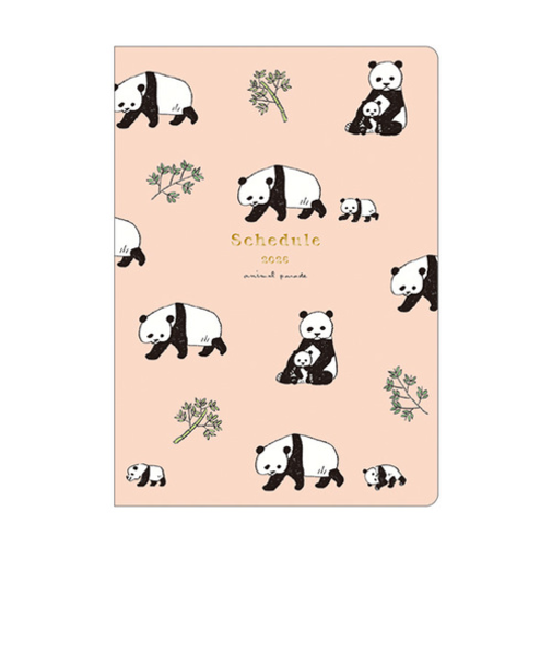 【2026年2月始まり】　リュリュ（RYU-RYU）　スケジュール帳　アニマルパレード　B6　マンスリーブロック　SDNS2604　パンダ　月曜始まり