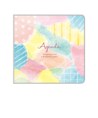 【2026年2月始まり】　リュリュ（RYU-RYU）　ミニサイズスケジュール帳　定形外　マンスリーブロック　SDQ2604　水彩キルト　日曜始まり