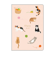 【2026年2月始まり】　リュリュ（RYU-RYU）　スケジュール帳　A6　マンスリーブロック　SDK2605　6匹の猫　日曜始まり