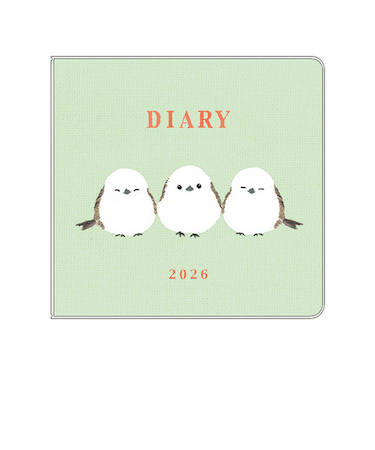 【2026年2月始まり】　リュリュ（RYU-RYU）　ミニサイズスケジュール帳　定形外　マンスリーブロック　SDQ2605　シマエナガ　日曜始まり
