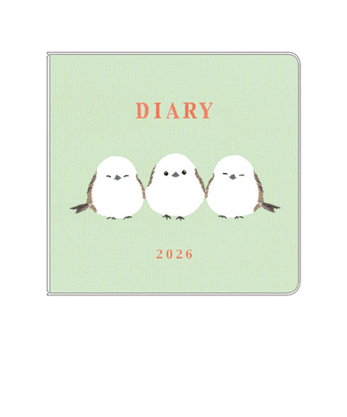 【2026年2月始まり】　リュリュ（RYU-RYU）　ミニサイズスケジュール帳　定形外　マンスリーブロック　SDQ2605　シマエナガ　日曜始まり