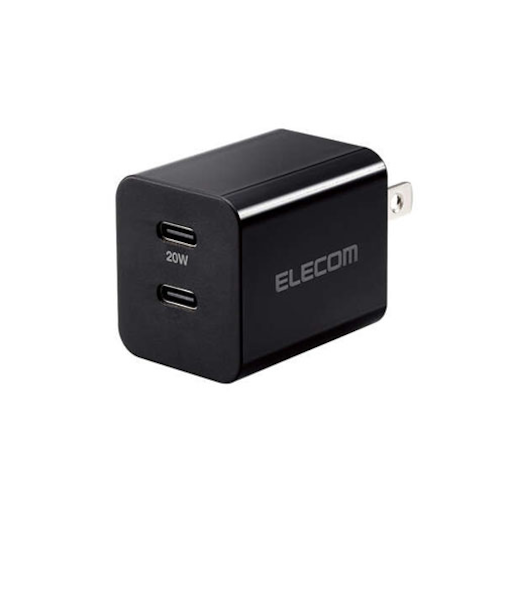 エレコム（ELECOM）　USB　PowerDelivery　20W　AC充電器（C×2）　MPA-ACCP35BK　ブラック