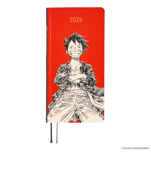 【2026年4月始まり】　ほぼ日　weeks　ONE　PIECE　magazine　B6スリム　ウィークリーレフト　麦わらのルフィ　RED　月曜始まり