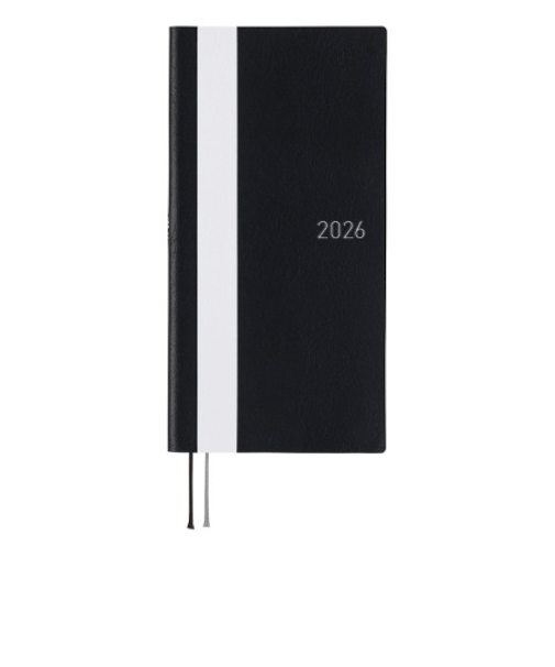 【2026年4月始まり】　ほぼ日　weeks　ホワイトライン　B6スリム　ウィークリーレフト　ブラック　月曜始まり