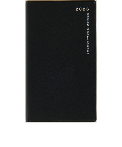 【2026年3月始まり】　高橋書店　リベルデュオ1　その他　マンスリーブロック　791　ミッドナイト・ブラック　日曜始まり