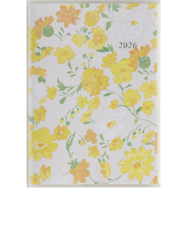 【2026年2月始まり】　高橋書店　ラフィーネ1　A6　マンスリーブロック　875　花柄　日曜始まり