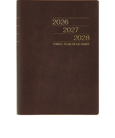 【2026年4月始まり】　高橋書店　3年卓上日誌　A5　デイリー2日1ページ　951　茶　各月1日始まり
