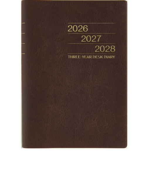 【2026年4月始まり】　高橋書店　3年卓上日誌　A5　デイリー2日1ページ　951　茶　各月1日始まり